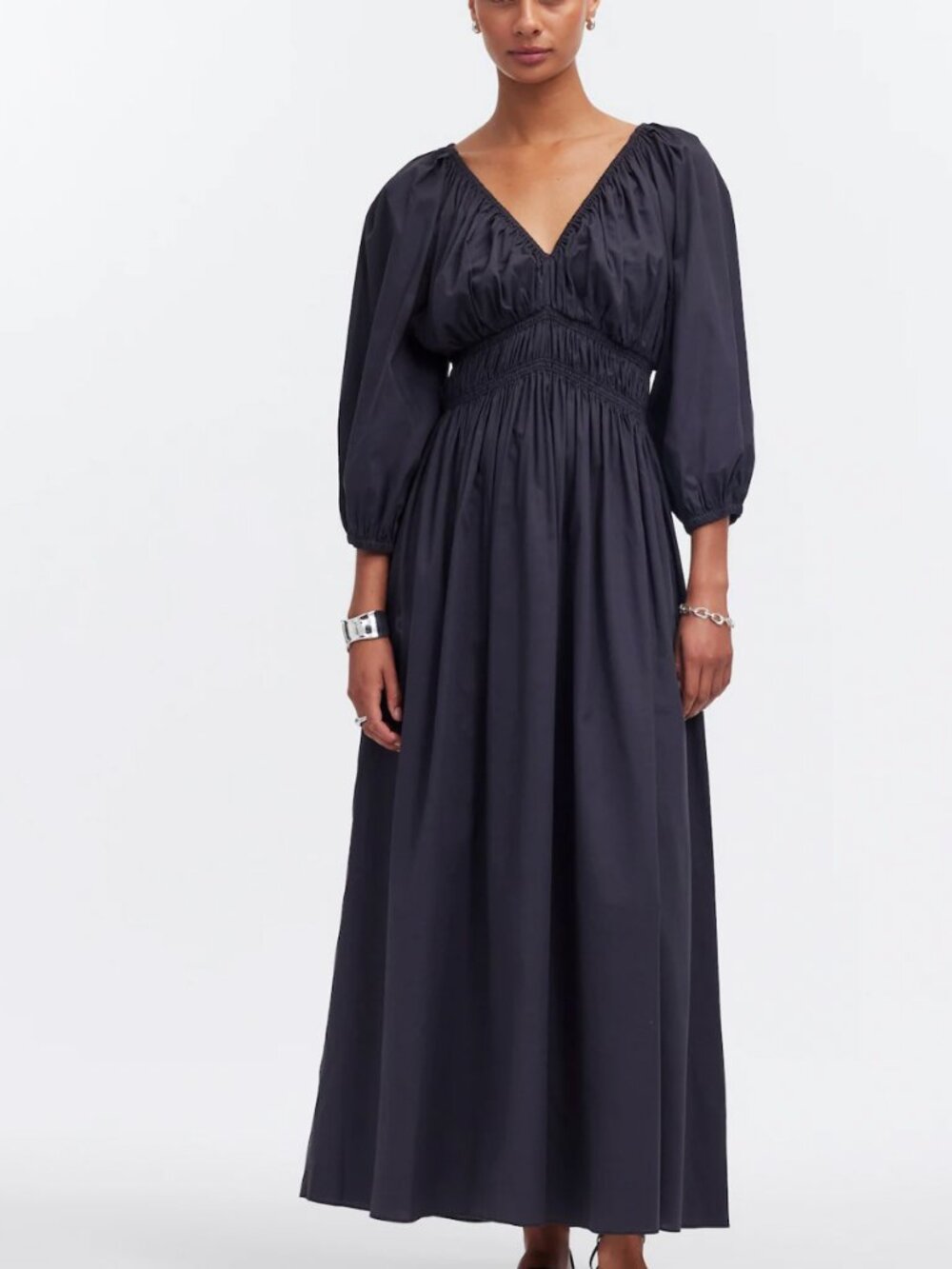 Madewell V-Neck Balloon-Sleeve Maxi Dress